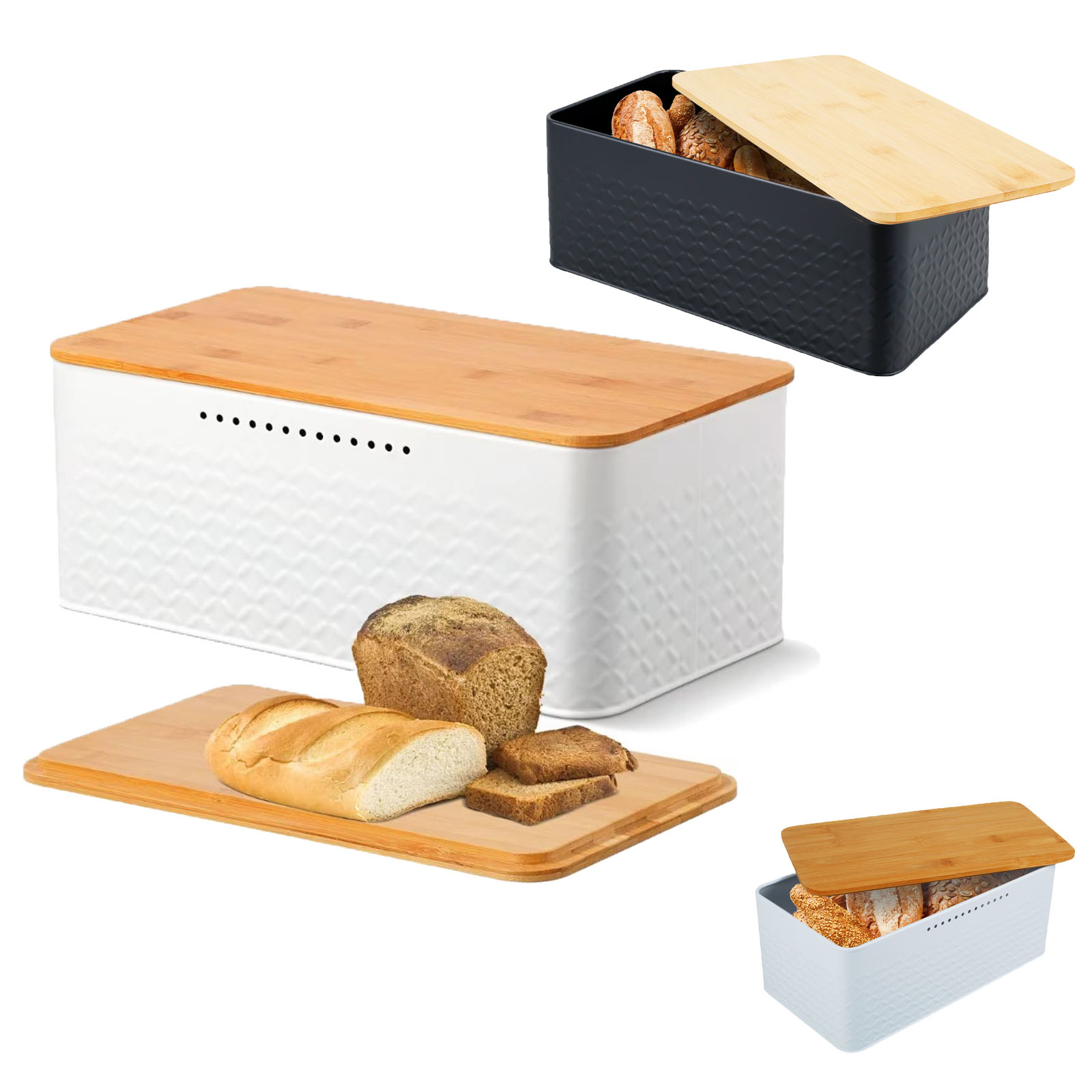 Kitchen Appliances Manufacturers - Bread Box with Bamboo Lid Metal