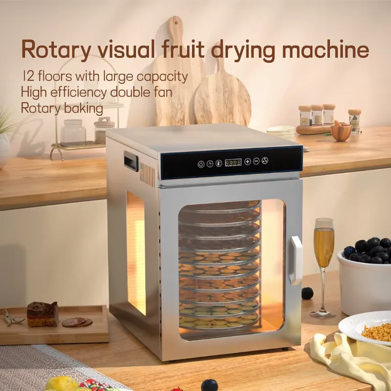 Dehydrator Tray Electric - 12-Tray Rotary Electric Food Dehydrator Machine