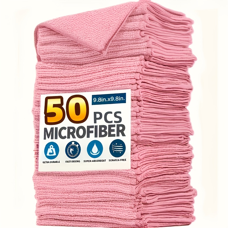 Kitchen Appliances Manufacturers - 1-50Pcs Light Pink Microfiber Kitchen Towels