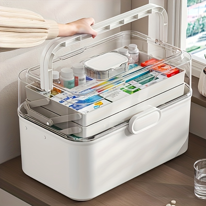 Kitchen Appliances In White - Large Capacity Clear Lid Medicine Storage