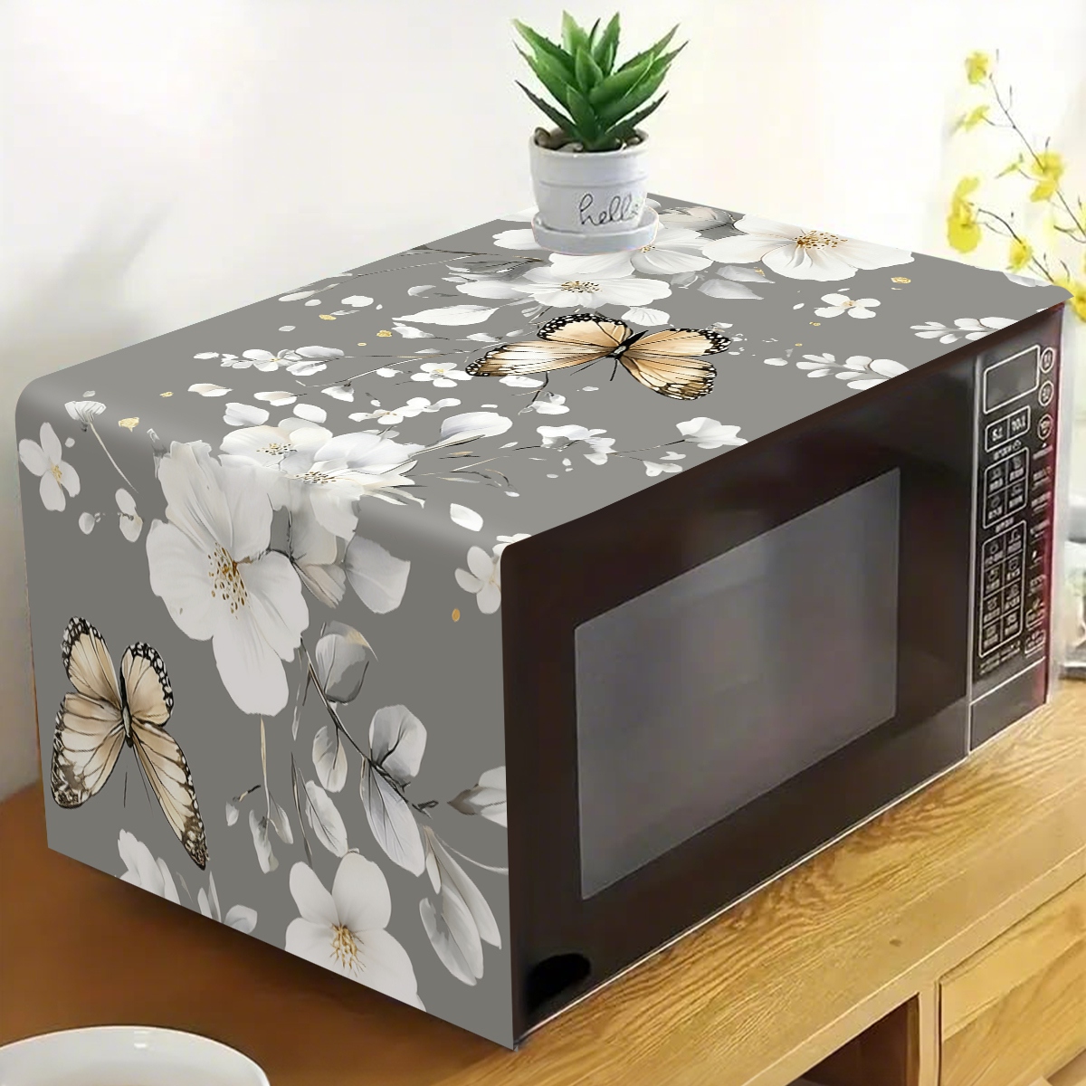 1pc  White Flower Microwave Du - đánh giá và giá Kitchen Appliances In White
