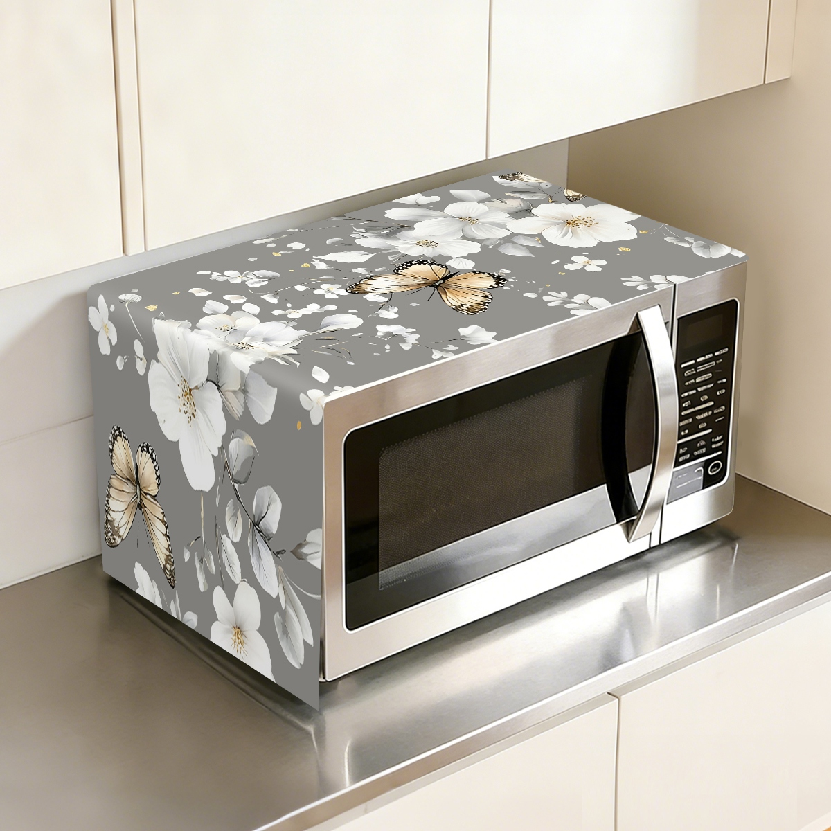 1pc  White Flower Microwave Du - đánh giá và giá Kitchen Appliances In White