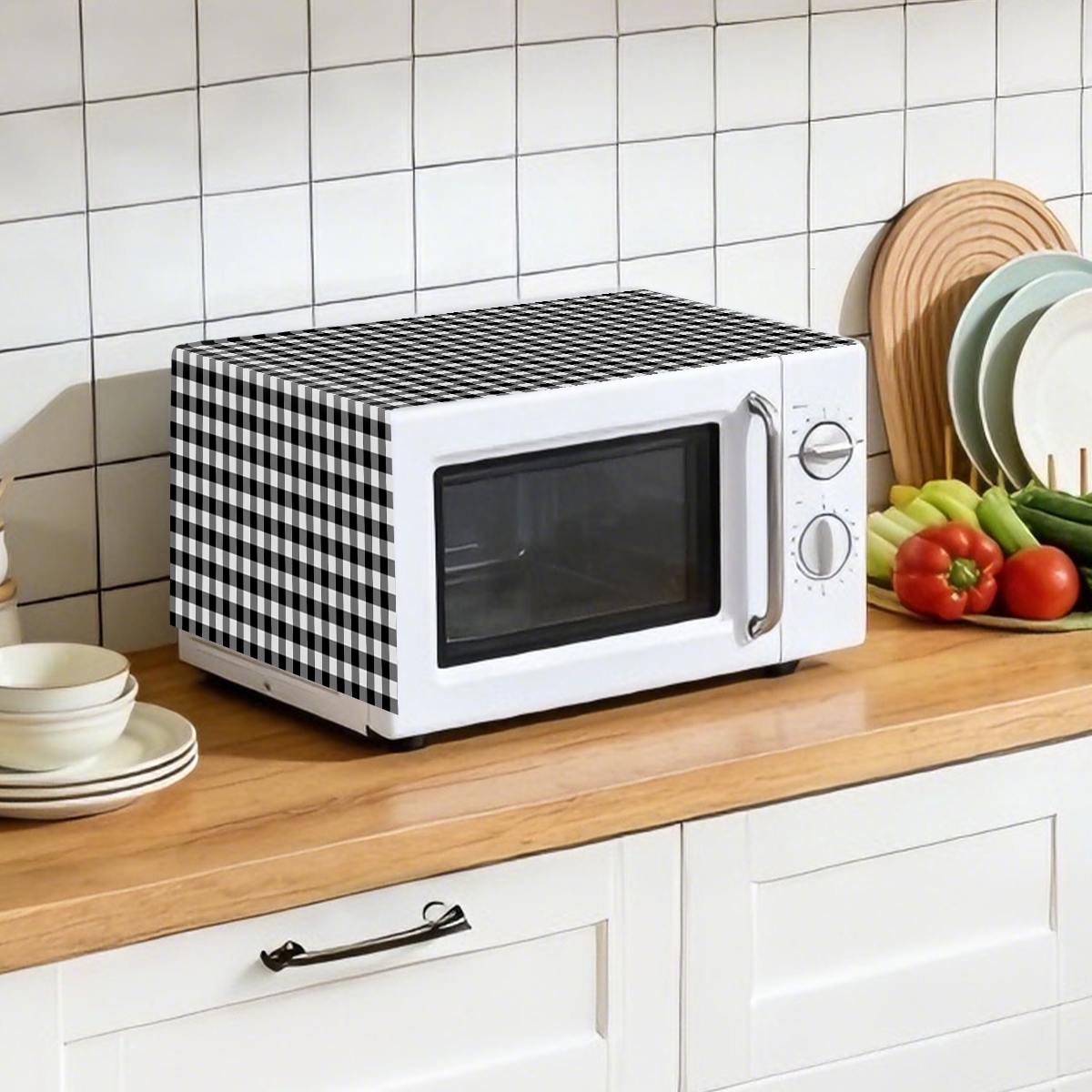 Black White Plaid Microwave Ov - đánh giá và giá Kitchen Appliances In White