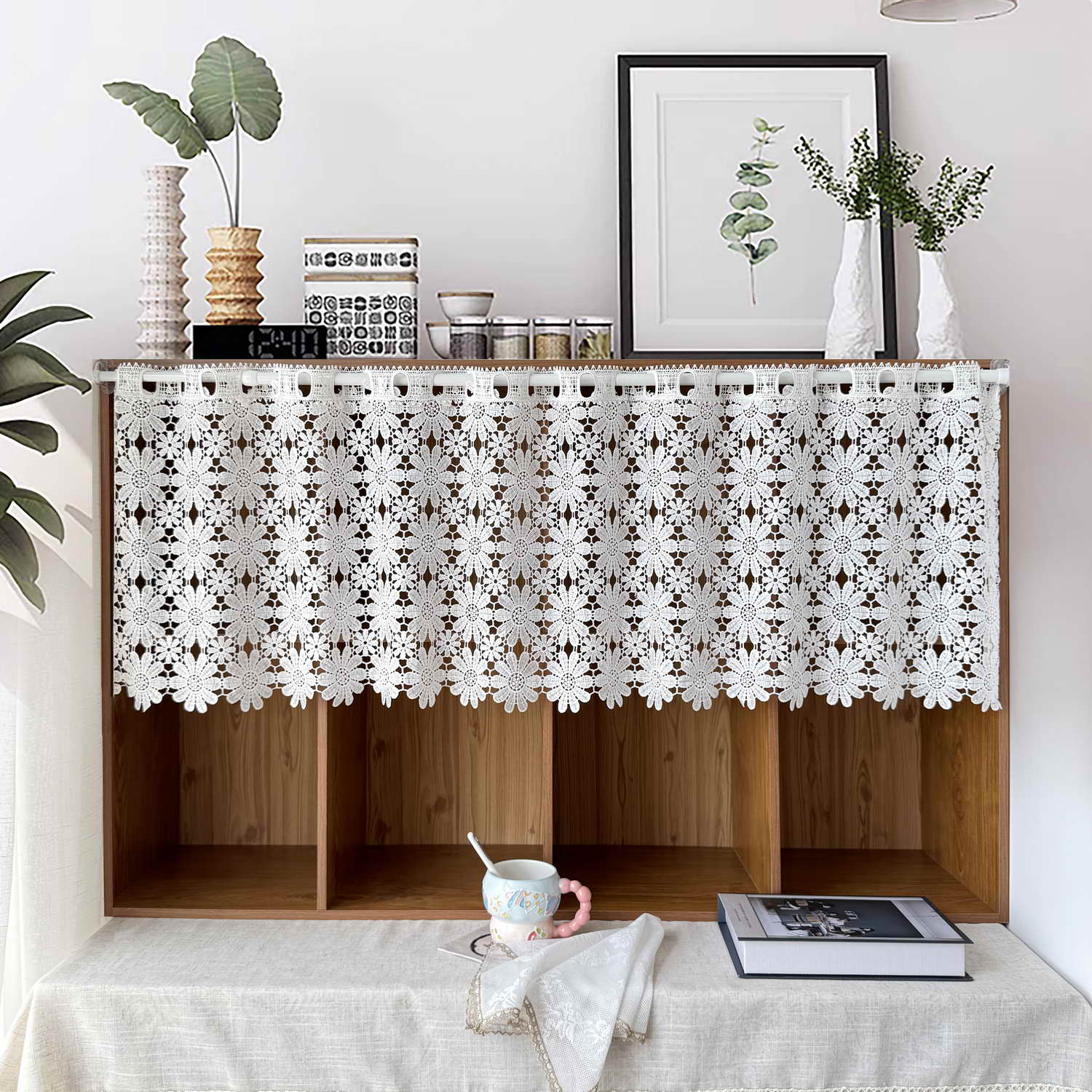 White Romantic Floral Lace Cur - đánh giá và giá Kitchen Appliances In White